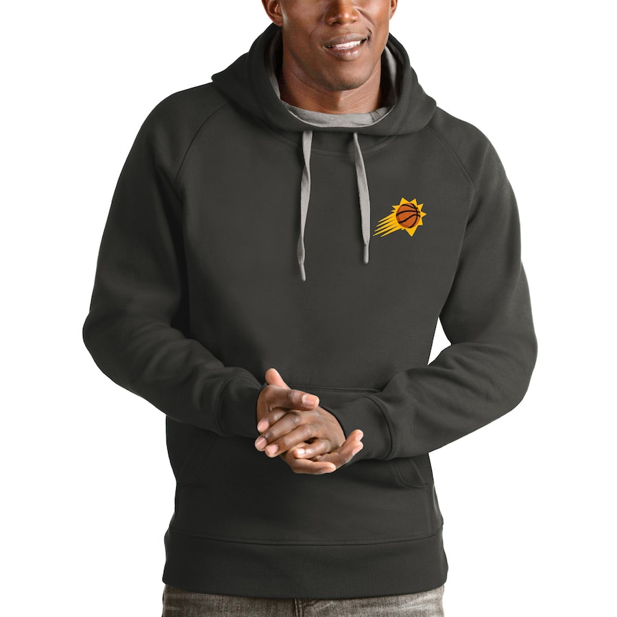 Men's Phoenix Suns Antigua Charcoal Victory Pullover Hoodie Men's Phoenix Suns Antigua Charcoal Victory Pullover Hoodie
