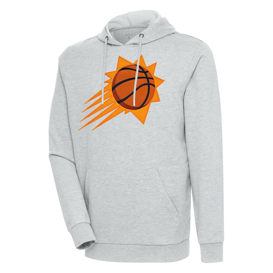 Men's Phoenix Suns Antigua Heather Gray Action Pullover Hoodie Men's Phoenix Suns Antigua Heather Gray Action Pullover Hoodie