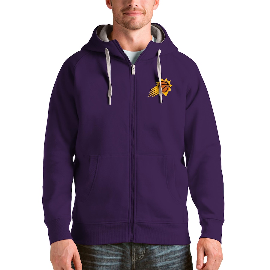 Men's Phoenix Suns Antigua Purple Logo Victory Full-Zip Hoodie Men's Phoenix Suns Antigua Purple Logo Victory Full-Zip Hoodie