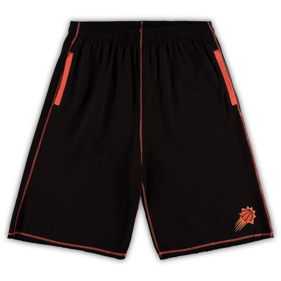 Men's Phoenix Suns Black/Orange Big & Tall Contrast Stitch Knit Shorts