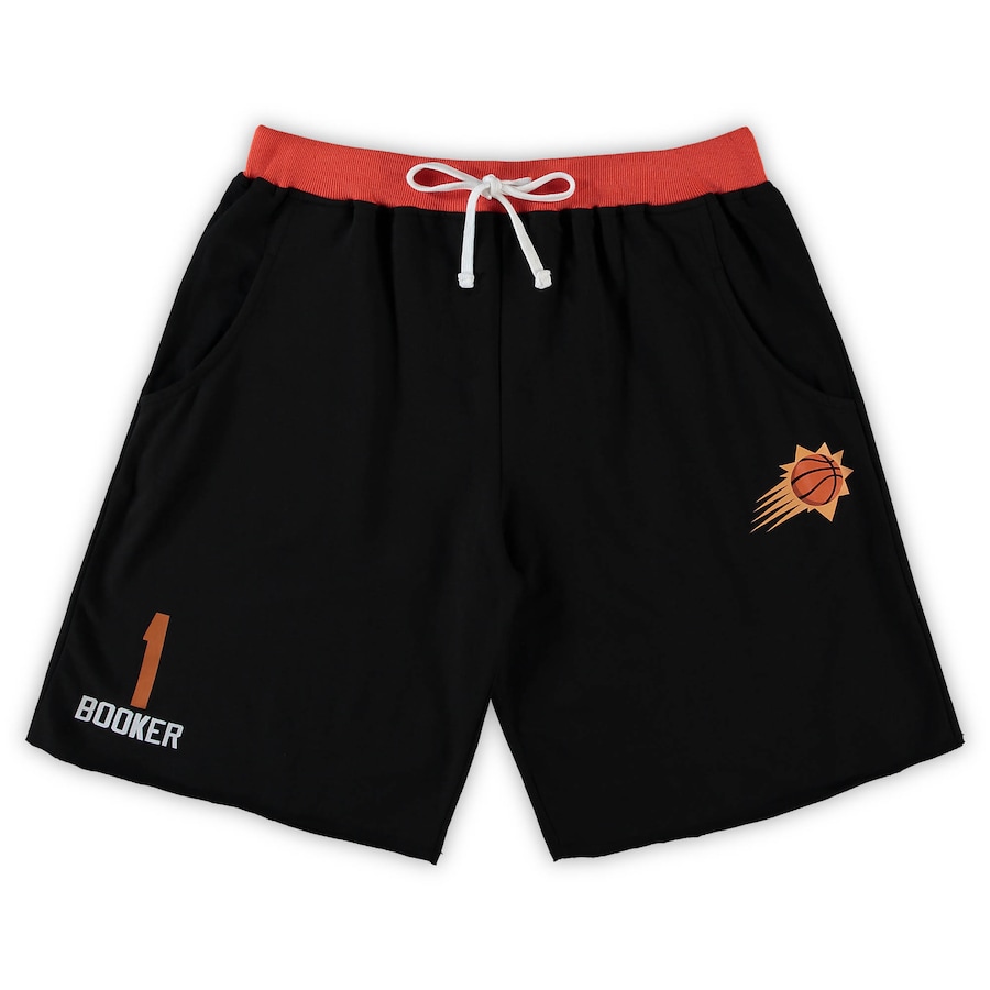 Men's Phoenix Suns Devin Booker Black Big & Tall French Terry Name & Number Shorts Men's Phoenix Suns Devin Booker Black Big & Tall French Terry Name & Number Shorts