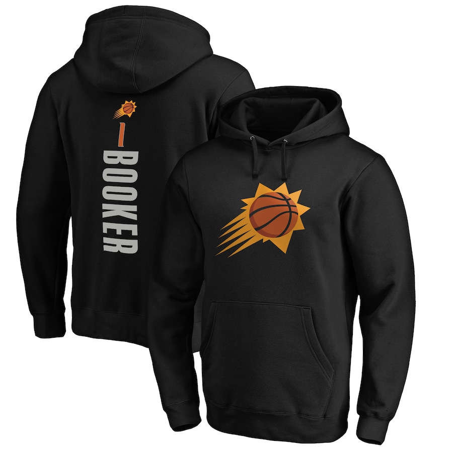 Men's Phoenix Suns Devin Booker Black Playmaker Name & Number Pullover Hoodie
