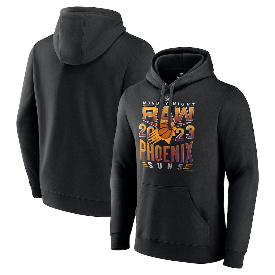 Men's Phoenix Suns Black WWE Monday Night RAW Pullover Hoodie Men's Phoenix Suns Black WWE Monday Night RAW Pullover Hoodie