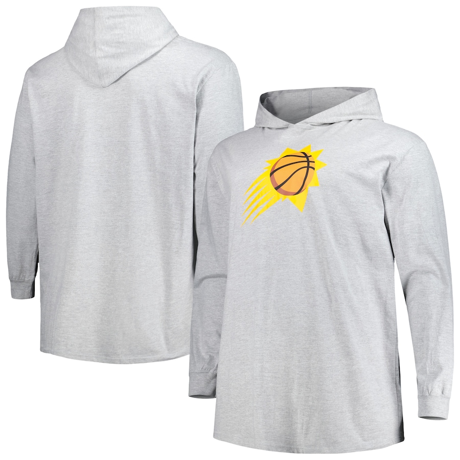 Men's Phoenix Suns Heather Gray Big & Tall Pullover Hoodie Men's Phoenix Suns Heather Gray Big & Tall Pullover Hoodie