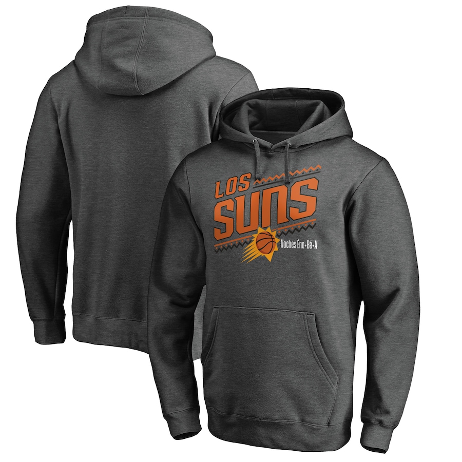 Men's Phoenix Suns Heather Gray Noches Ene-Be-A Pullover Hoodie Men's Phoenix Suns Heather Gray Noches Ene-Be-A Pullover Hoodie