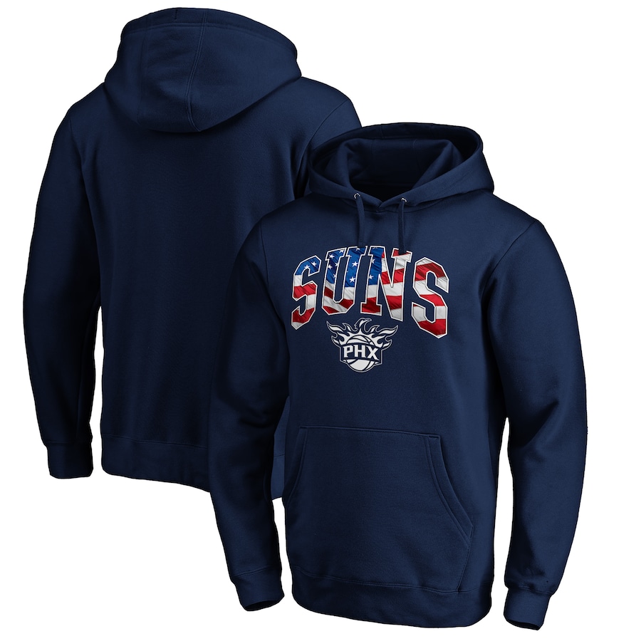 Men's Phoenix Suns Navy Banner Wave Pullover Hoodie Men's Phoenix Suns Navy Banner Wave Pullover Hoodie