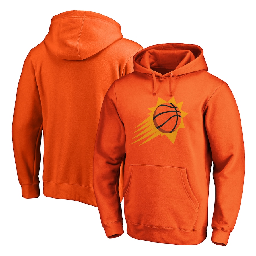 Men's Phoenix Suns Orange Icon Primary Logo Fitted Pullover Hoodie