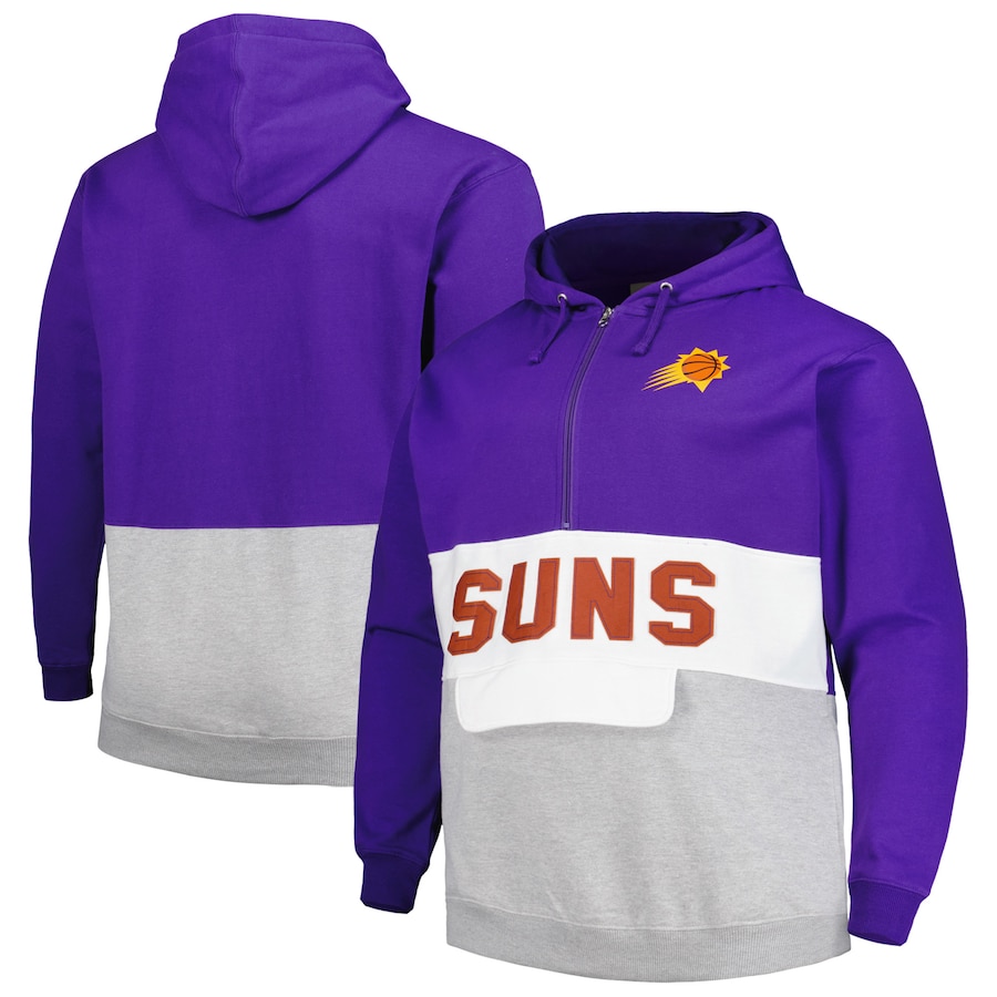 Men's Phoenix Suns Purple Big & Tall Anorak Half-Zip Hoodie Men's Phoenix Suns Purple Big & Tall Anorak Half-Zip Hoodie