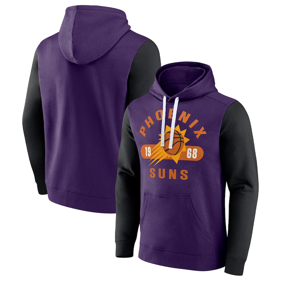 Men's Phoenix Suns Purple/Black Attack Colorblock Pullover Hoodie Men's Phoenix Suns Purple/Black Attack Colorblock Pullover Hoodie
