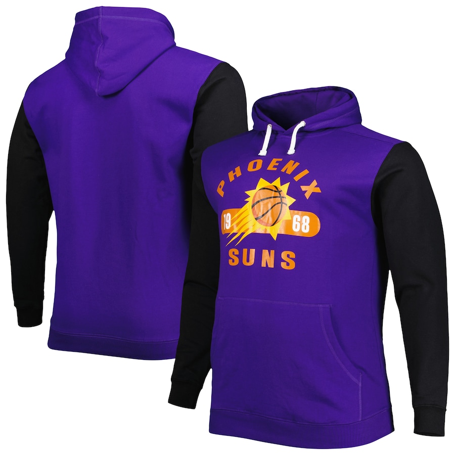 Men's Phoenix Suns Purple/Black Big & Tall Bold Attack Pullover Hoodie Men's Phoenix Suns Purple/Black Big & Tall Bold Attack Pullover Hoodie