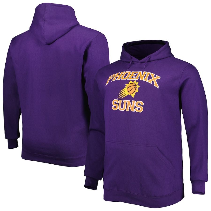 Men's Phoenix Suns Heathered Gray Big & Tall Heart & Soul Pullover Hoodie Men's Phoenix Suns Heathered Gray Big & Tall Heart & Soul Pullover Hoodie