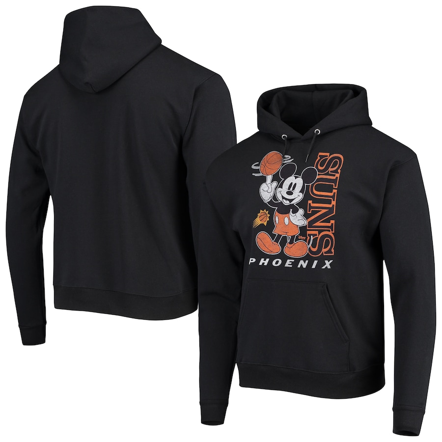 Men's Phoenix Suns Junk Food Black Mickey Baller Pullover Hoodie Men's Phoenix Suns Junk Food Black Mickey Baller Pullover Hoodie
