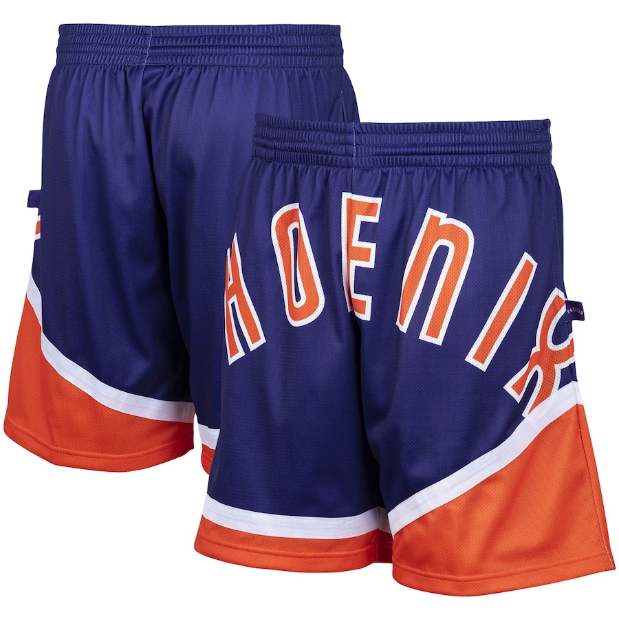 Men's Phoenix Suns Mitchell & Ness Purple Hardwood Classics Big Face 2.0 Shorts