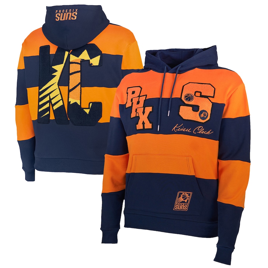 Men's Phoenix Suns NBA x Keiser Clark Navy/Orange No Caller ID Pullover Hoodie Men's Phoenix Suns NBA x Keiser Clark Navy/Orange No Caller ID Pullover Hoodie