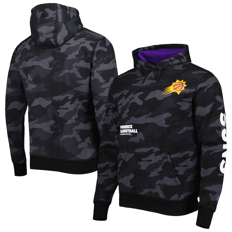 Men's Phoenix Suns New Era Black/Camo Tonal Pullover Hoodie Men's Phoenix Suns New Era Black/Camo Tonal Pullover Hoodie