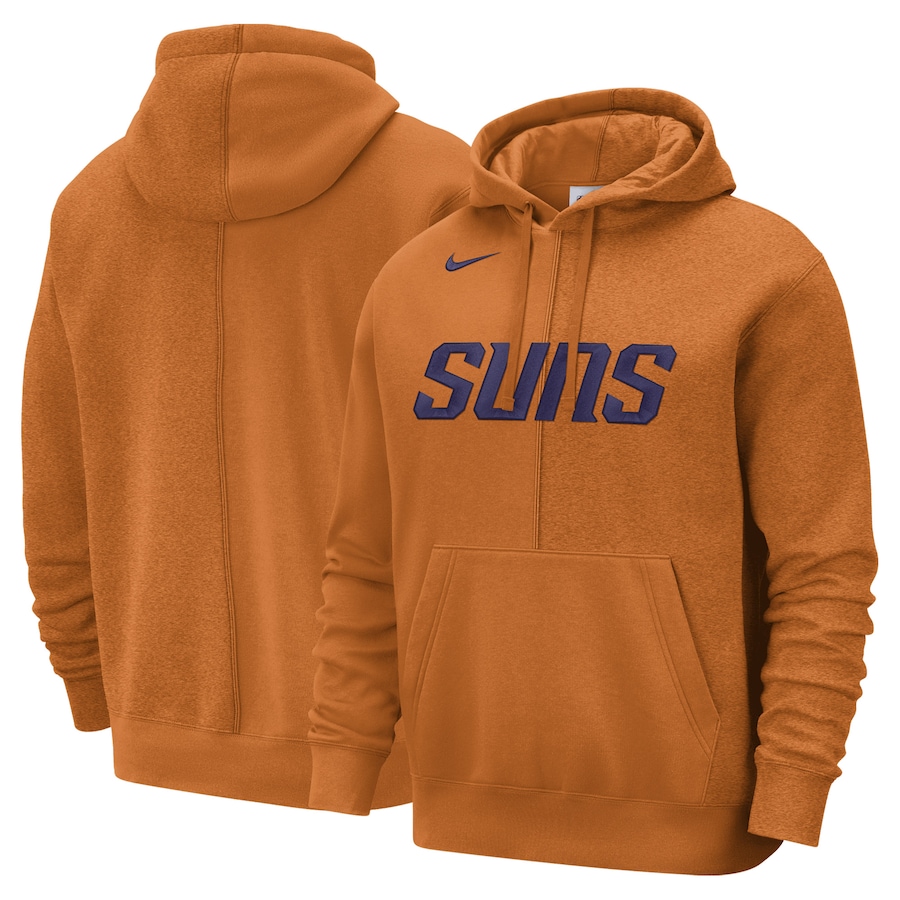 Men's Phoenix Suns NBA Orange Courtside Versus Stitch Split Pullover Hoodie Men's Phoenix Suns NBA Orange Courtside Versus Stitch Split Pullover Hoodie