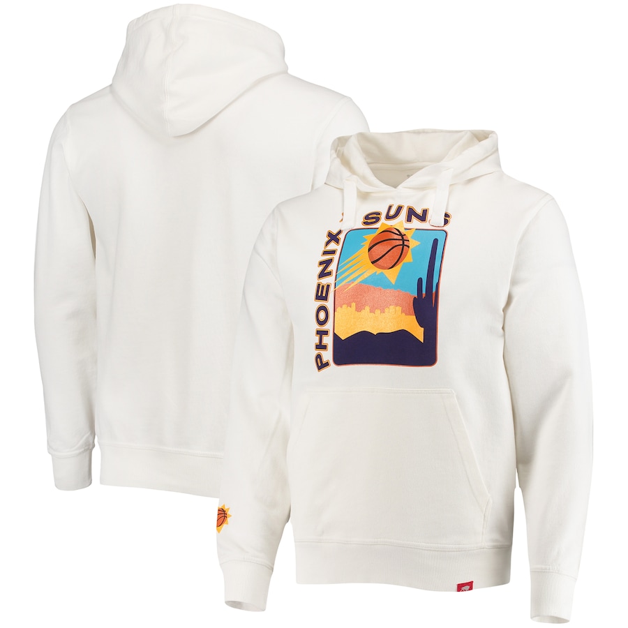 Men's Phoenix Suns Sportiqe White Street Capsule Blake Pullover Hoodie Men's Phoenix Suns Sportiqe White Street Capsule Blake Pullover Hoodie