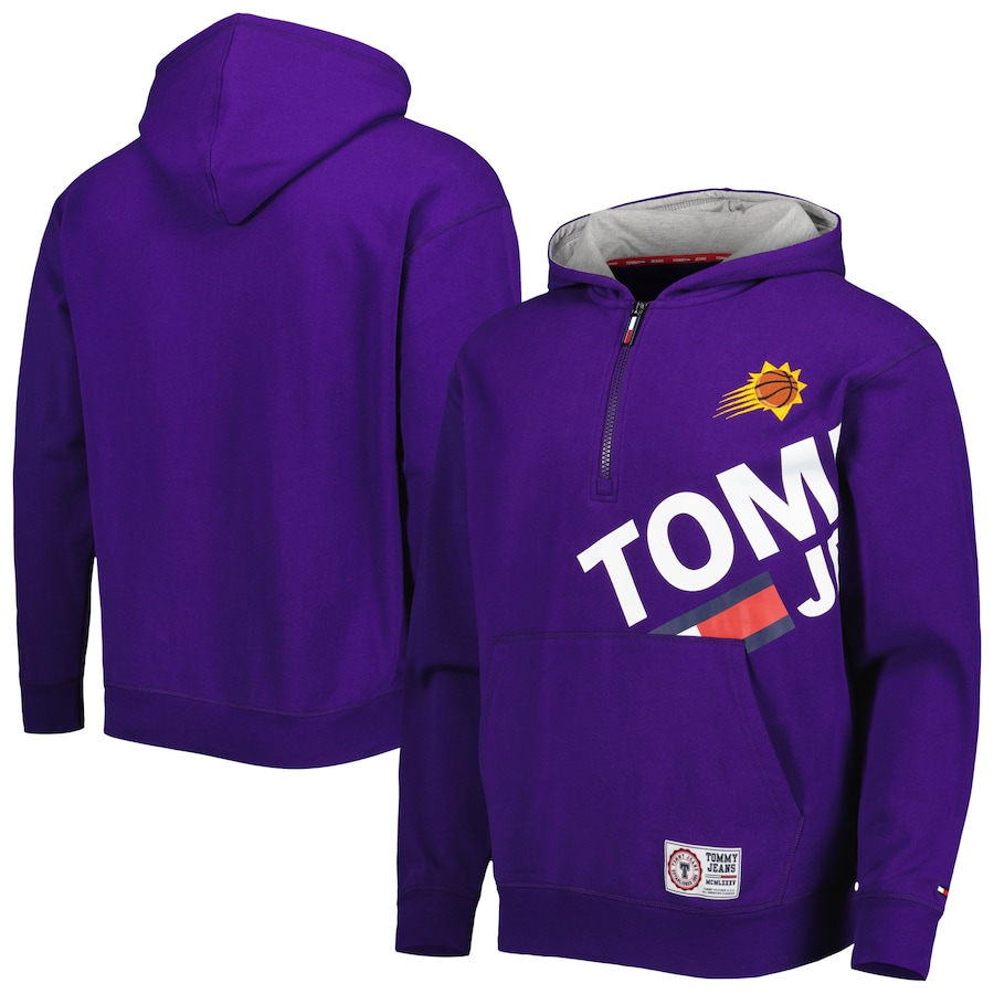 Men's Phoenix Suns Tommy Jeans Purple Bernard Half-Zip Hoodie Men's Phoenix Suns Tommy Jeans Purple Bernard Half-Zip Hoodie