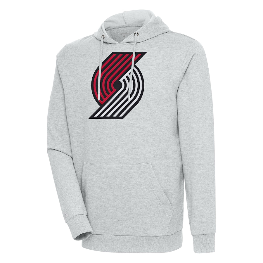 Men's Portland Trail Blazers Antigua Heather Gray Action Pullover Hoodie Men's Portland Trail Blazers Antigua Heather Gray Action Pullover Hoodie