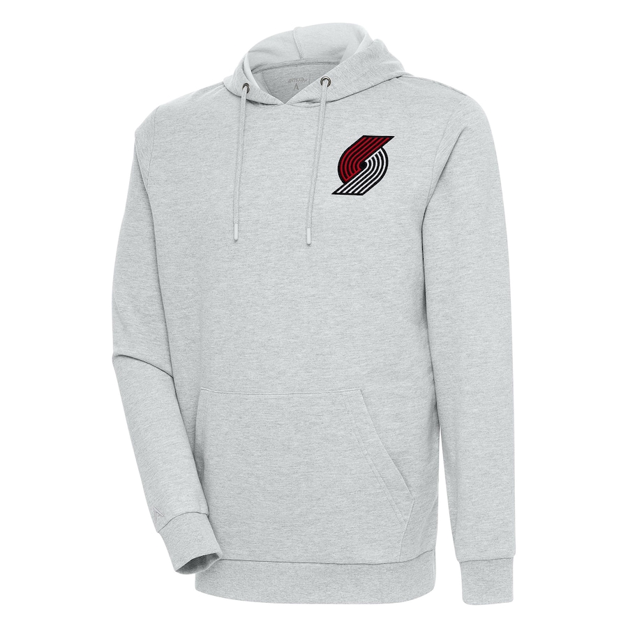 Men's Portland Trail Blazers Antigua Heather Gray Action Pullover Hoodie Men's Portland Trail Blazers Antigua Heather Gray Action Pullover Hoodie