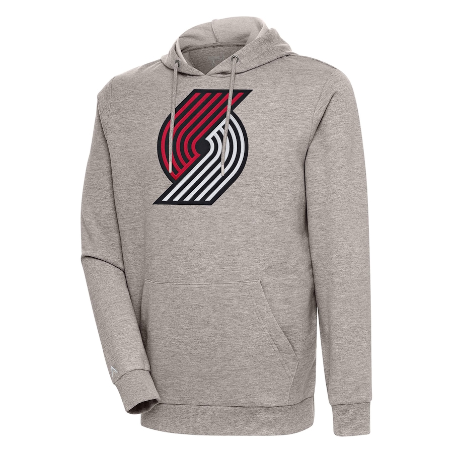 Men's Portland Trail Blazers Antigua Oatmeal Action Pullover Hoodie Men's Portland Trail Blazers Antigua Oatmeal Action Pullover Hoodie