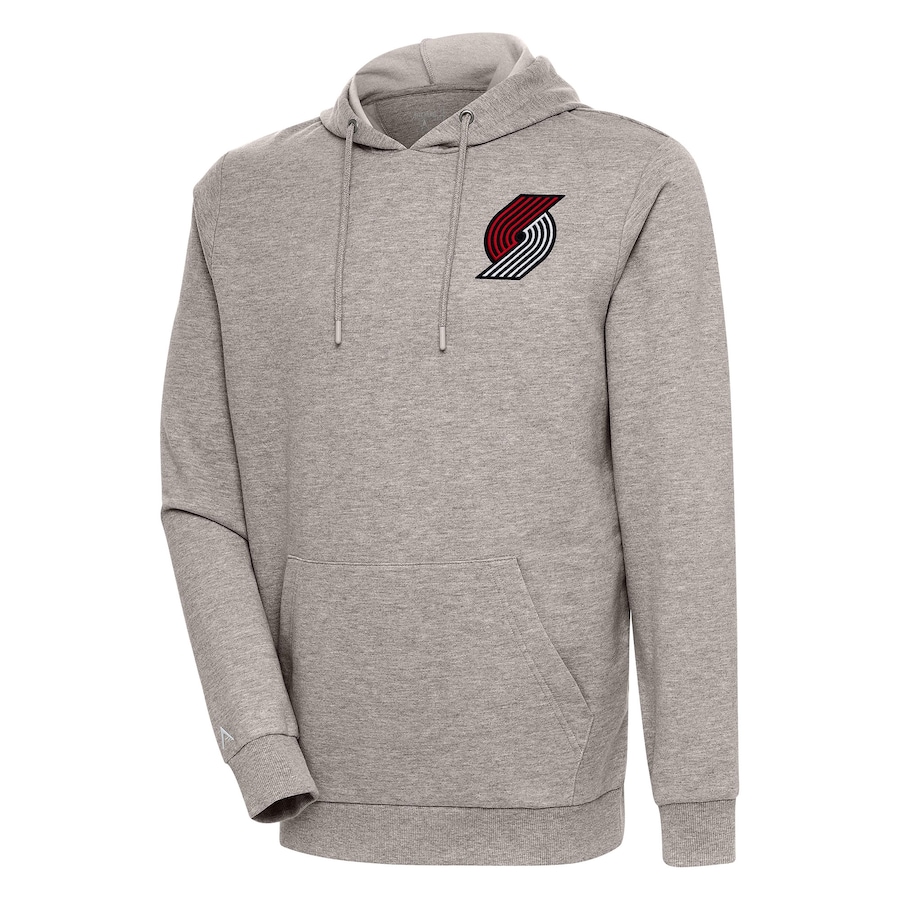 Men's Portland Trail Blazers Antigua Oatmeal Action Pullover Hoodie Men's Portland Trail Blazers Antigua Oatmeal Action Pullover Hoodie