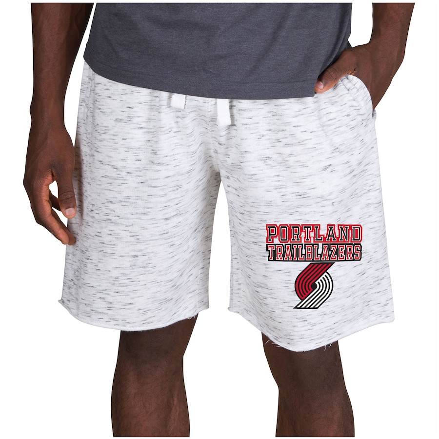 Men's Portland Trail Blazers Concepts Sport White/Charcoal Alley Fleece Shorts
