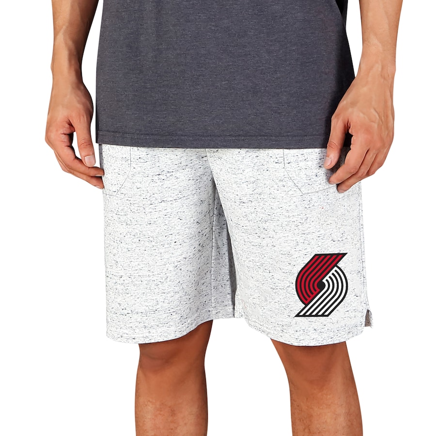 Men's Portland Trail Blazers Concepts Sport White/Charcoal Throttle Knit Jam Shorts