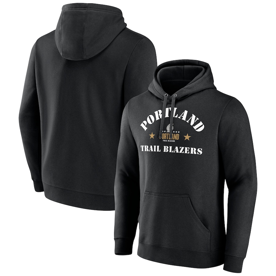 Men's Portland Trail Blazers Black 2022 Hoops For Troops Training Pullover Hoodie Men's Portland Trail Blazers Black 2022 Hoops For Troops Training Pullover Hoodie