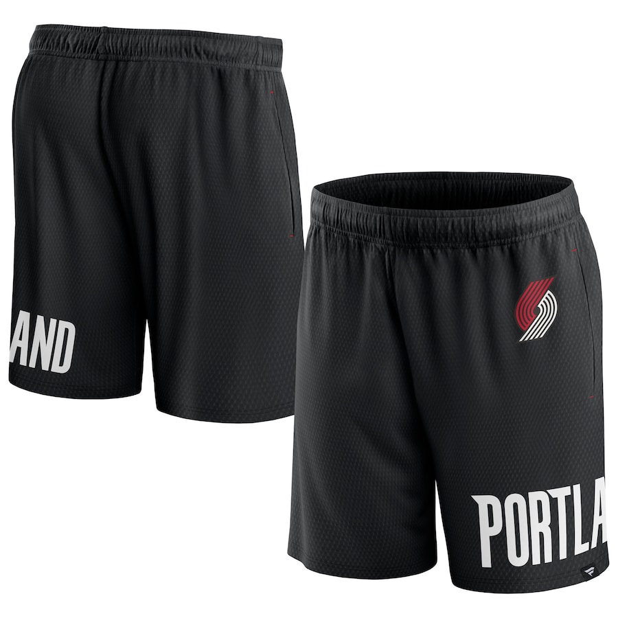 Men's Portland Trail Blazers Black Free Throw Mesh Shorts Men's Portland Trail Blazers Black Free Throw Mesh Shorts