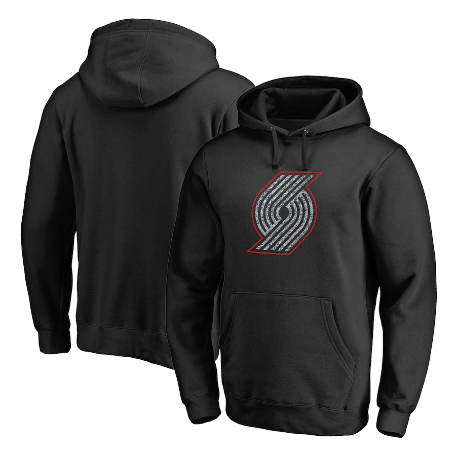 Men's Portland Trail Blazers Black Static Logo Pullover Hoodie Men's Portland Trail Blazers Black Static Logo Pullover Hoodie