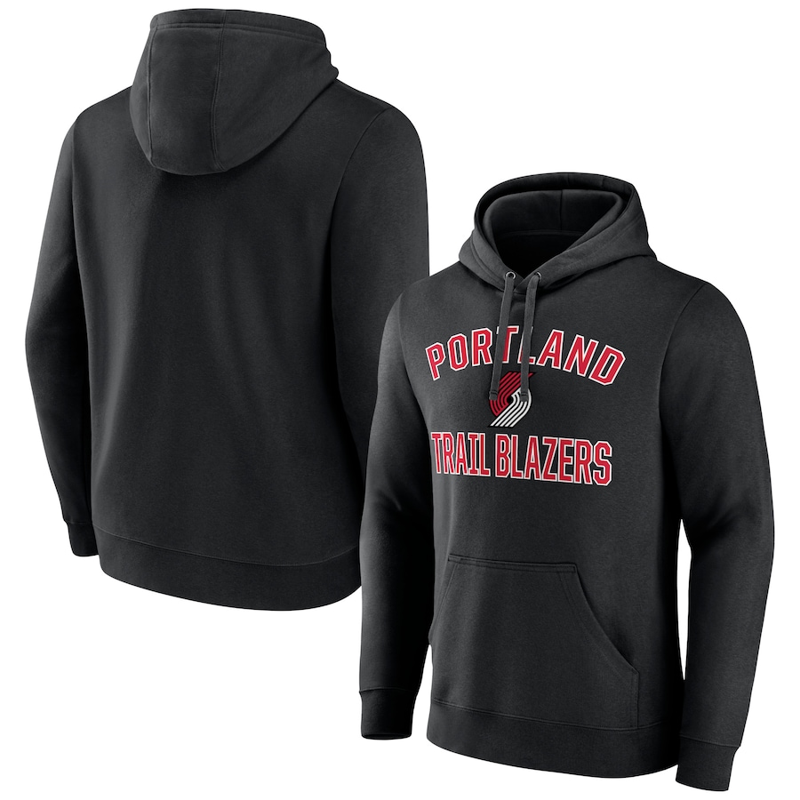 Men's Portland Trail Blazers Black Victory Arch Team Pullover Hoodie