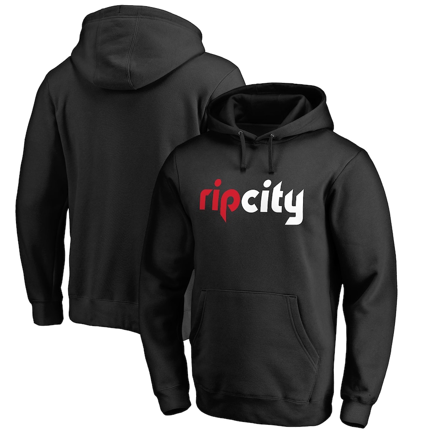 Men's Portland Trail Blazers Black Wordmark Pullover Hoodie