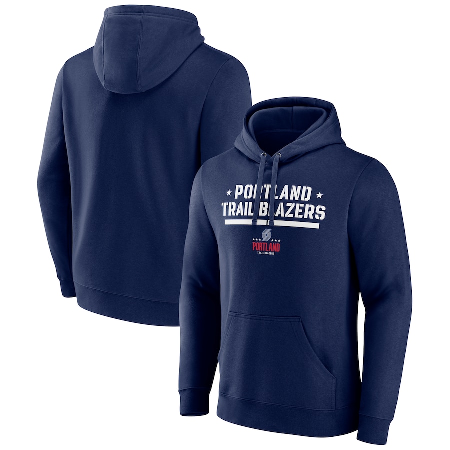 Men's Portland Trail Blazers Navy Hoops For Troops Trained Pullover Hoodie Men's Portland Trail Blazers Navy Hoops For Troops Trained Pullover Hoodie