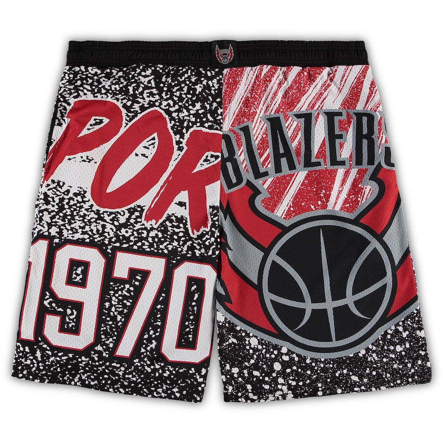 Men's Portland Trail Blazers Mitchell & Ness Black Big & Tall Hardwood Classics Jumbotron Shorts