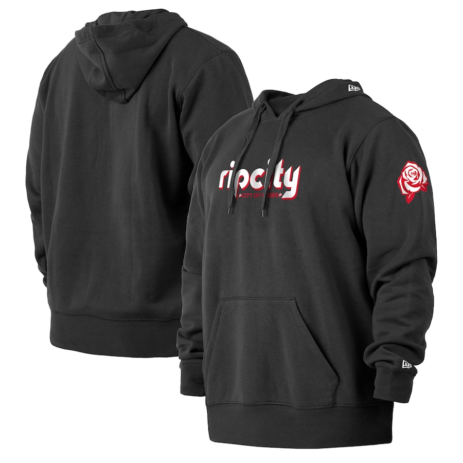 Men's Portland Trail Blazers New Era Black 2021/22 City Edition Big & Tall Pullover Hoodie Men's Portland Trail Blazers New Era Black 2021/22 City Edition Big & Tall Pullover Hoodie