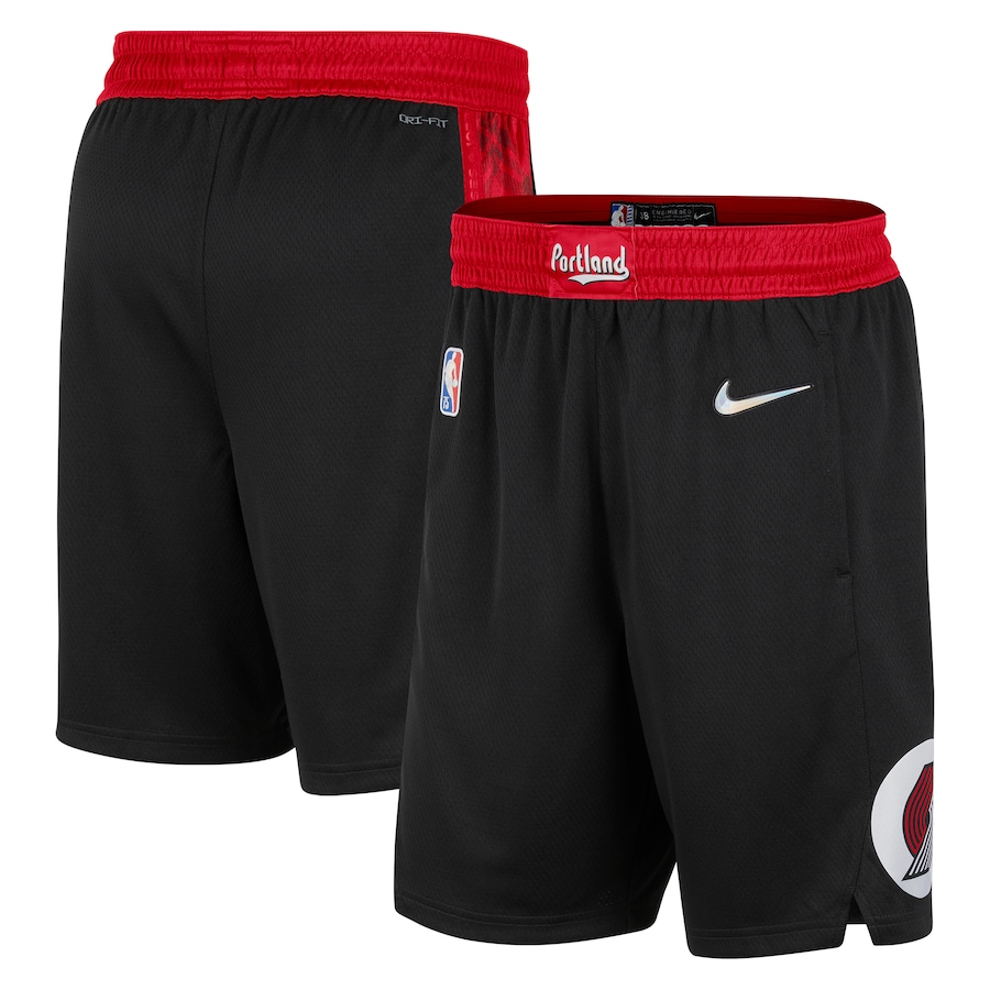 Men's Portland Trail Blazers NBA Black/Red 2021/22 City Edition Swingman Shorts Men's Portland Trail Blazers NBA Black/Red 2021/22 City Edition Swingman Shorts