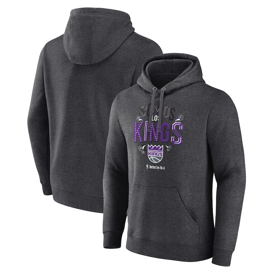 Men's Sacramento Kings Charcoal Noches Ene-Be-A Pullover Hoodie Men's Sacramento Kings Charcoal Noches Ene-Be-A Pullover Hoodie