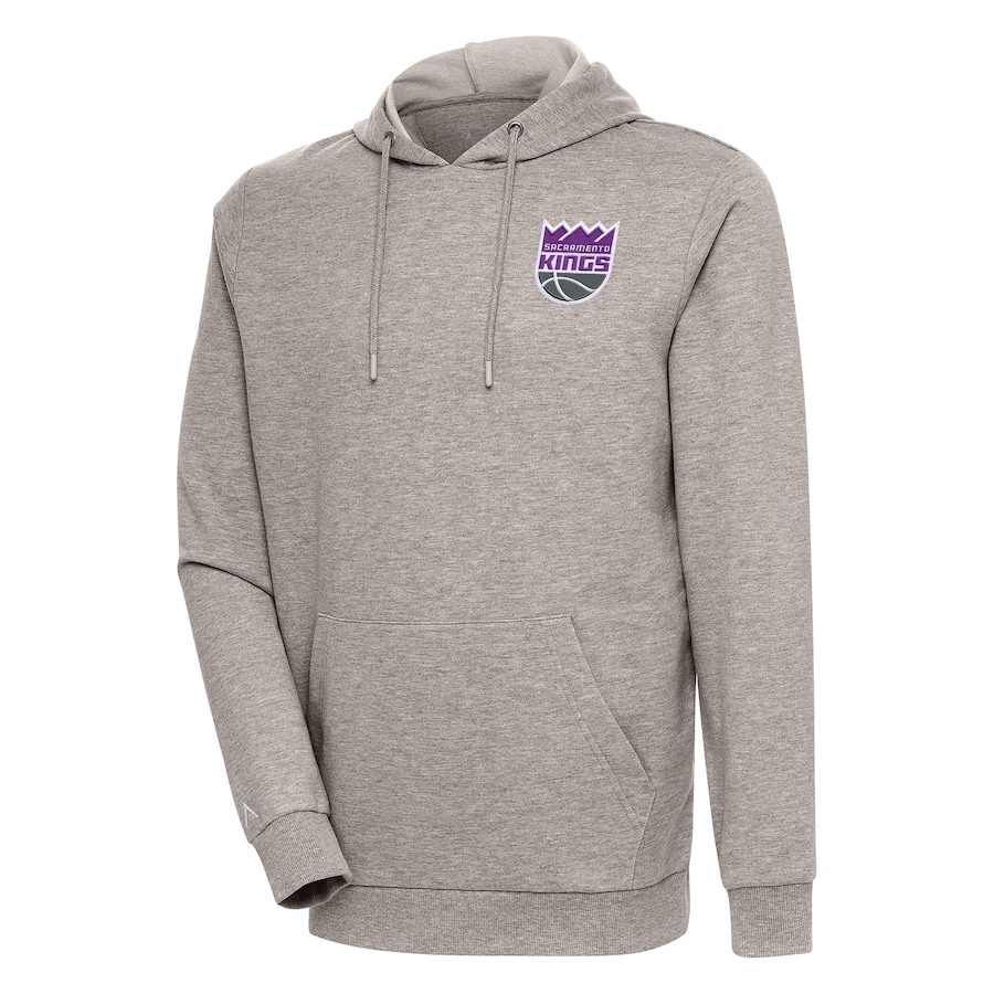 Men's Sacramento Kings Antigua Oatmeal Action Pullover Hoodie Men's Sacramento Kings Antigua Oatmeal Action Pullover Hoodie