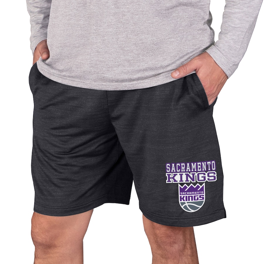 Men's Sacramento Kings Concepts Sport Charcoal Bullseye Knit Jam Shorts Men's Sacramento Kings Concepts Sport Charcoal Bullseye Knit Jam Shorts