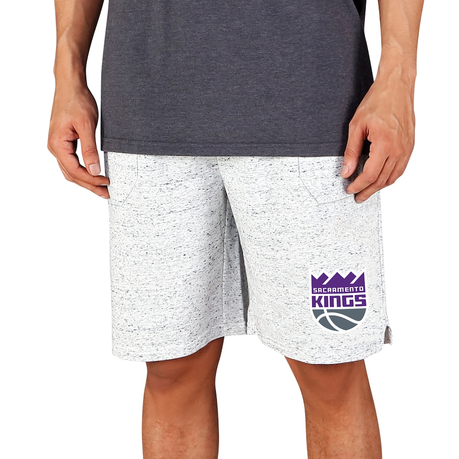 Men's Sacramento Kings Concepts Sport White/Charcoal Throttle Knit Jam Shorts Men's Sacramento Kings Concepts Sport White/Charcoal Throttle Knit Jam Shorts