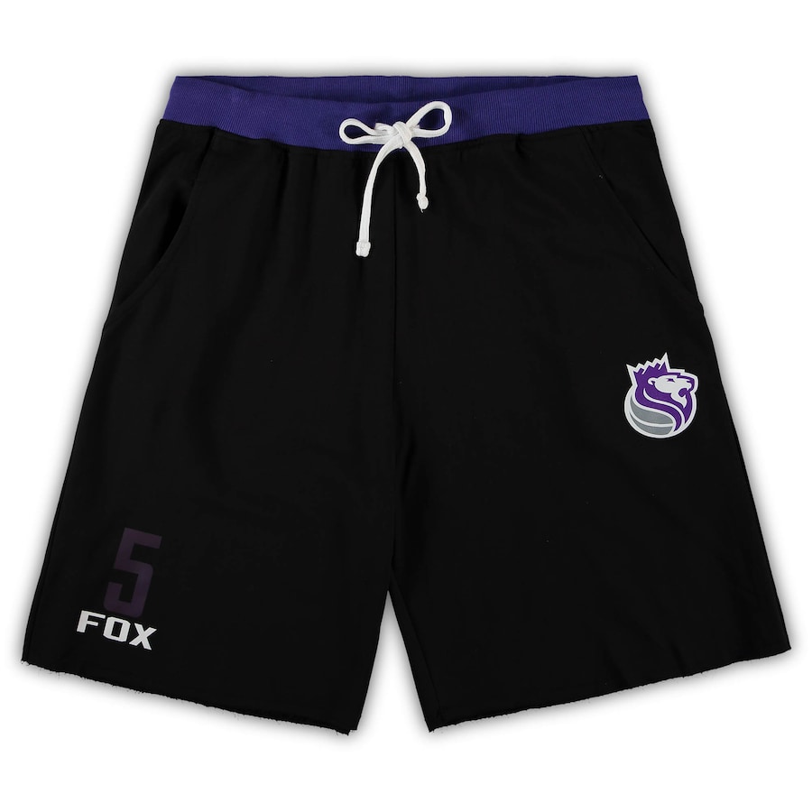 Men's Sacramento Kings De'Aaron Fox Black Big & Tall French Terry Name & Number Shorts