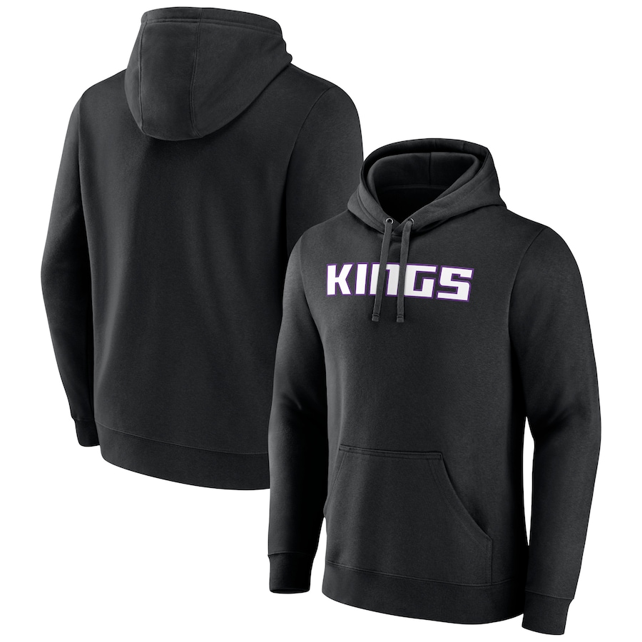 Men's Sacramento Kings Black Wordmark Team Pullover Hoodie Men's Sacramento Kings Black Wordmark Team Pullover Hoodie