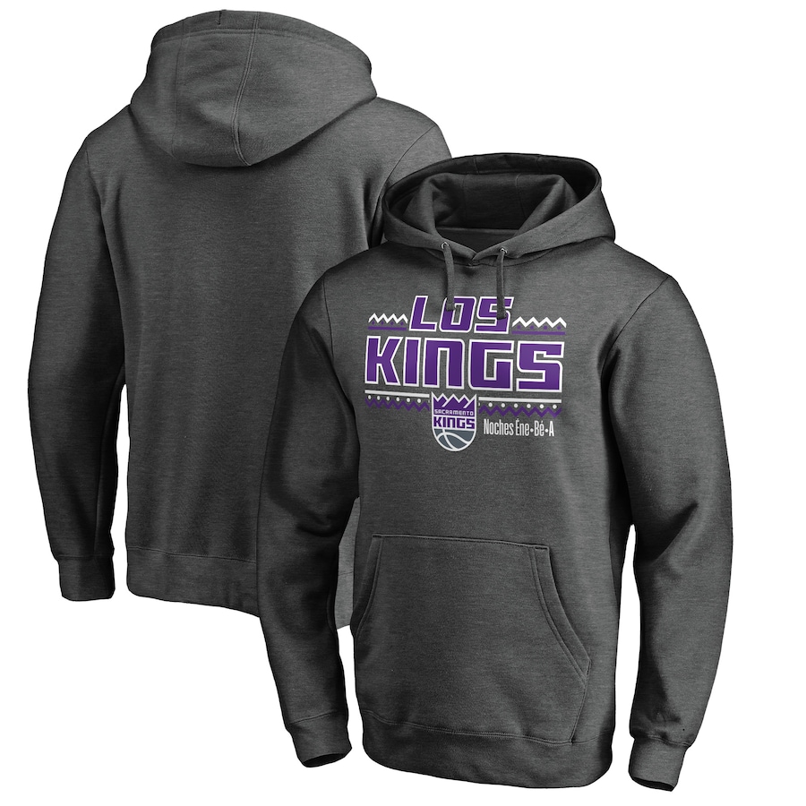 Men's Sacramento Kings Heather Gray Noches Ene-Be-A Pullover Hoodie Men's Sacramento Kings Heather Gray Noches Ene-Be-A Pullover Hoodie