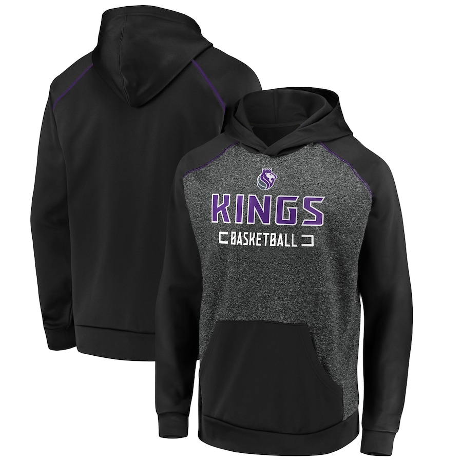 Men's Sacramento Kings Heathered Charcoal/Black Game Day Ready Raglan Pullover Hoodie Men's Sacramento Kings Heathered Charcoal/Black Game Day Ready Raglan Pullover Hoodie