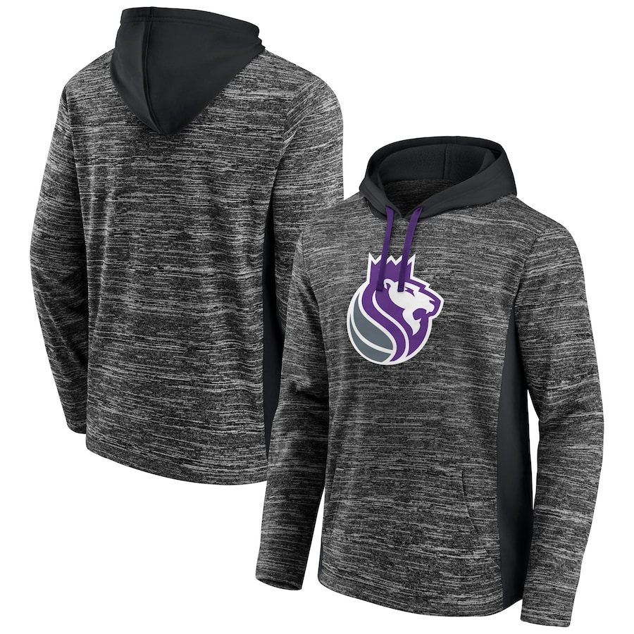Men's Sacramento Kings Heathered Charcoal Instant Replay Colorblocked Pullover Hoodie Men's Sacramento Kings Heathered Charcoal Instant Replay Colorblocked Pullover Hoodie