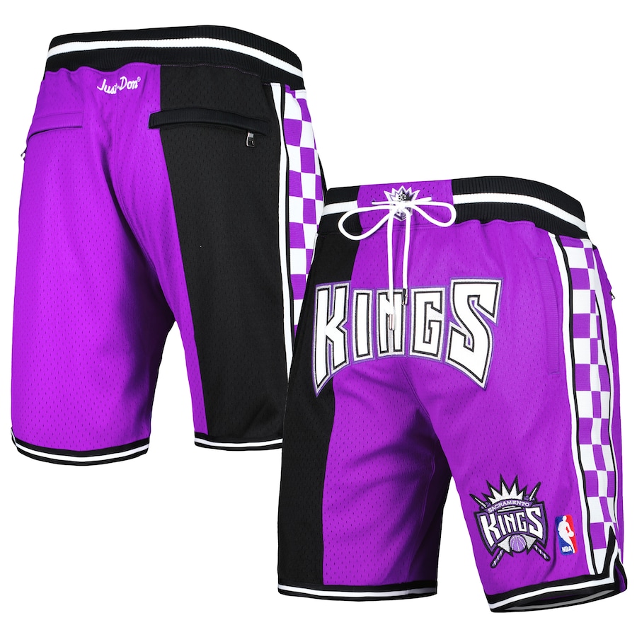 Men's Sacramento Kings Mitchell & Ness Black/Purple Hardwood Classics Just Don Shorts
