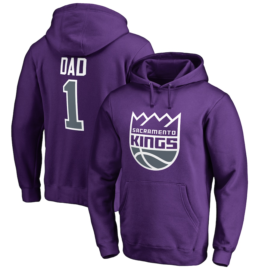 Men's Sacramento Kings Purple #1 Dad Pullover Hoodie Men's Sacramento Kings Purple #1 Dad Pullover Hoodie