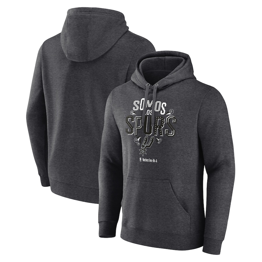 Men's San Antonio Spurs Charcoal Noches Ene-Be-A Pullover Hoodie Men's San Antonio Spurs Charcoal Noches Ene-Be-A Pullover Hoodie