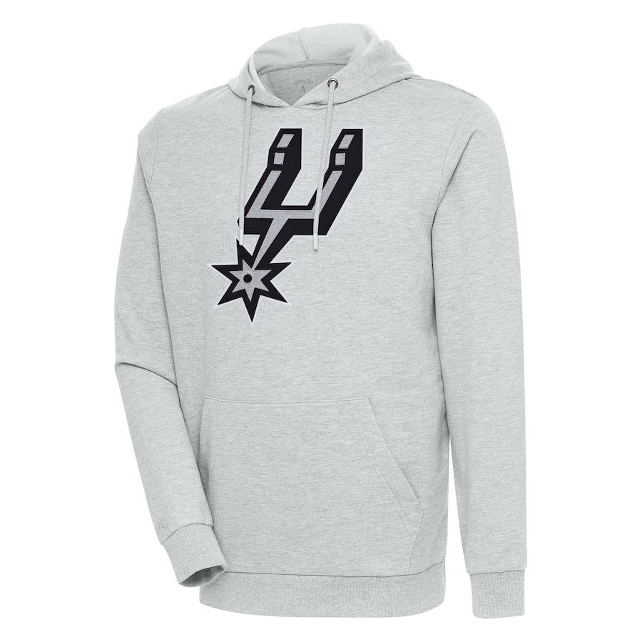 Men's San Antonio Spurs Antigua Heather Gray Action Pullover Hoodie